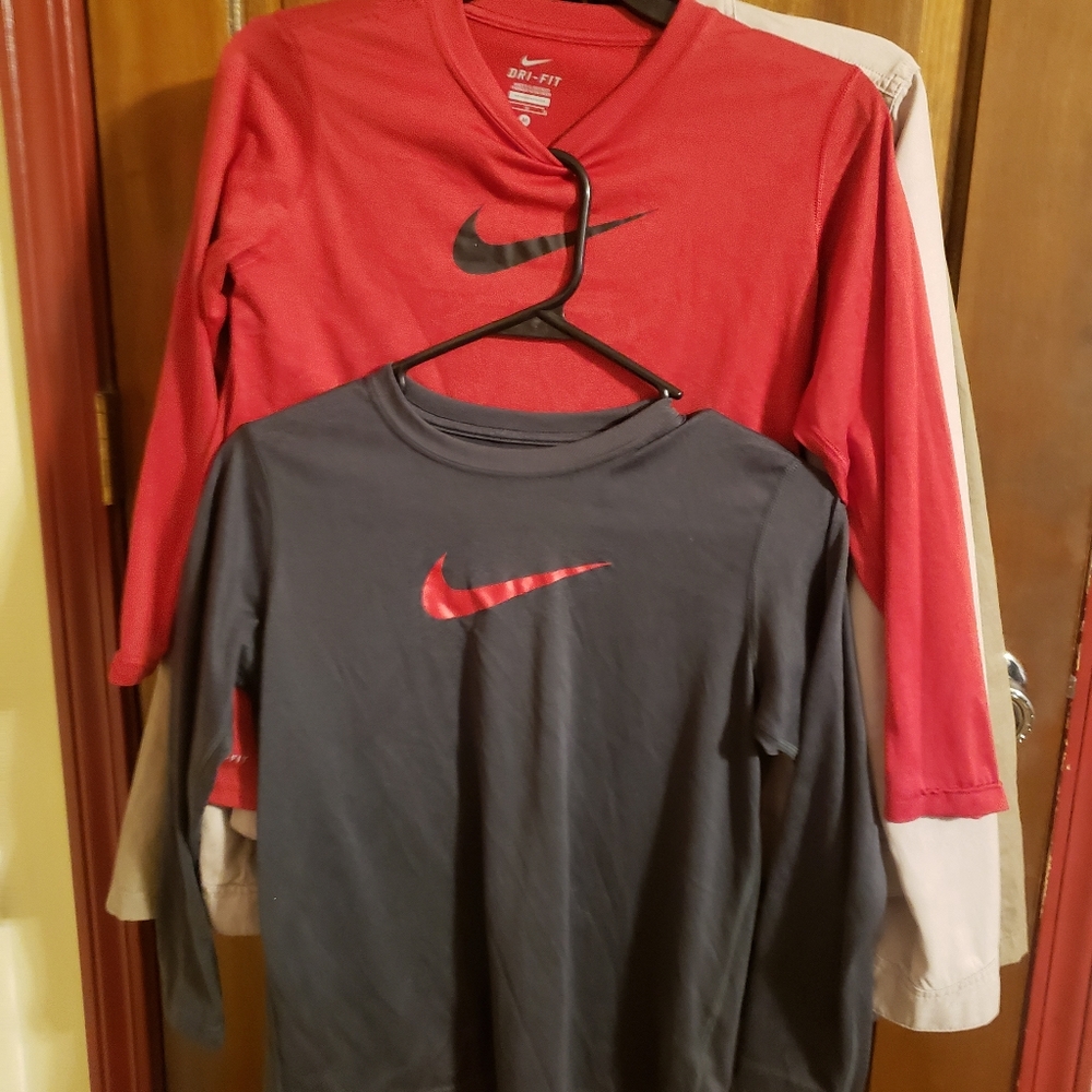 Two youth medium Nike long sleeve T-shirts